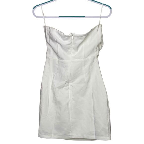 Lulus Mini Dress Womens M White Strapless Bodycon Ruched Sexy Festive Occasion - Picture 7 of 14